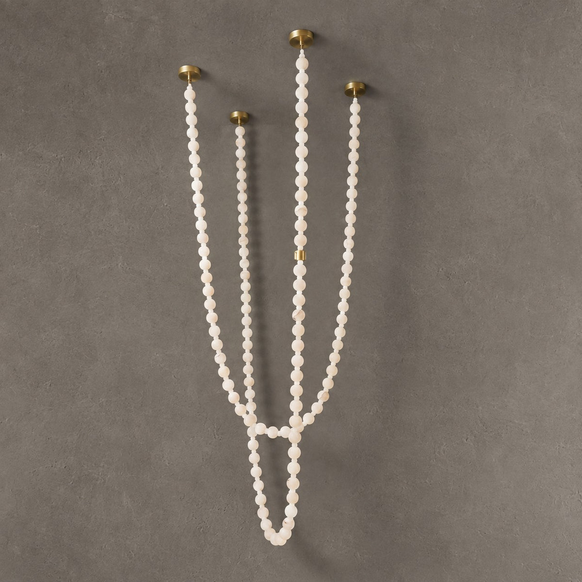Orbita Modern Alabaster Pearl Chain Chandelier