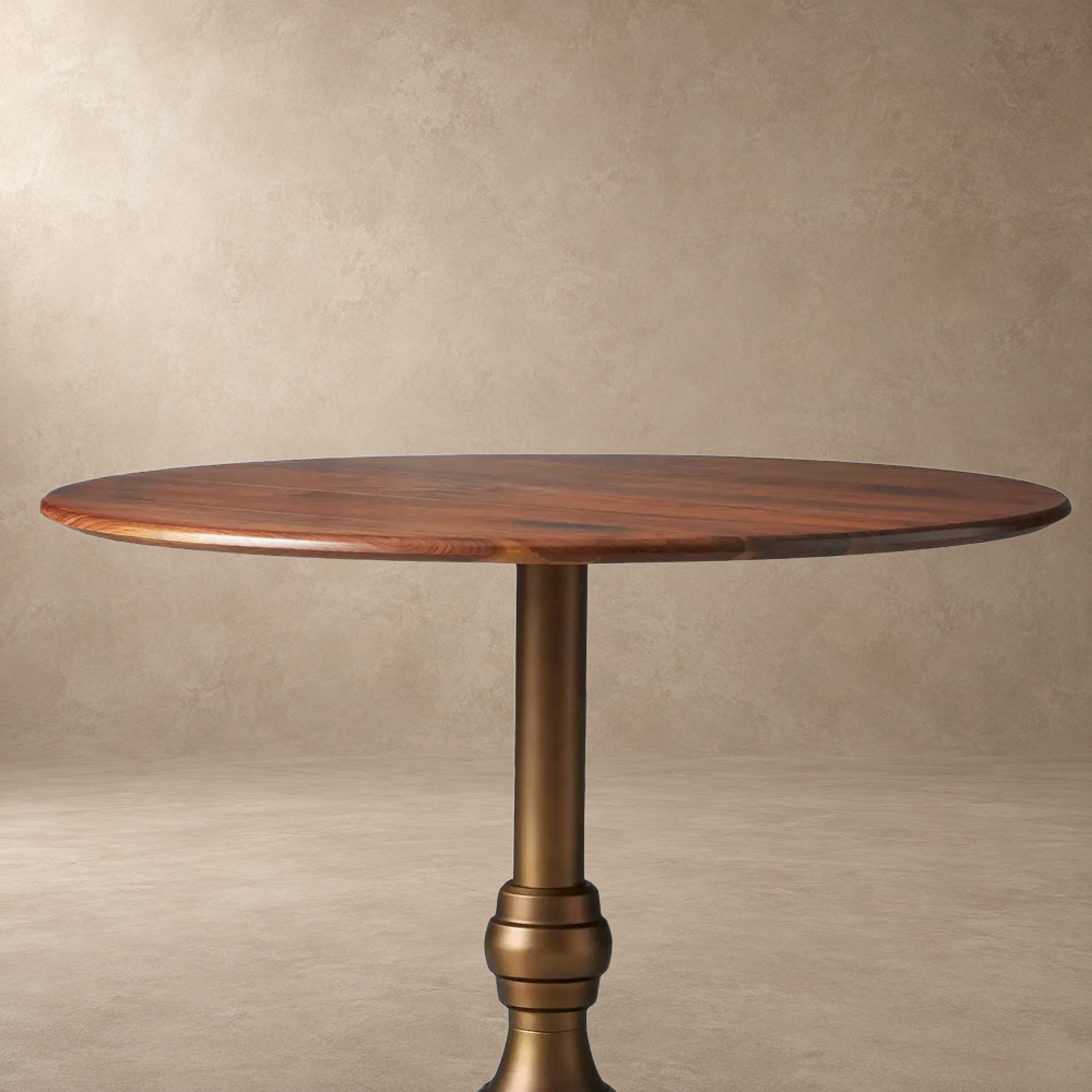 Round Bistro Table with Cast Iron Base