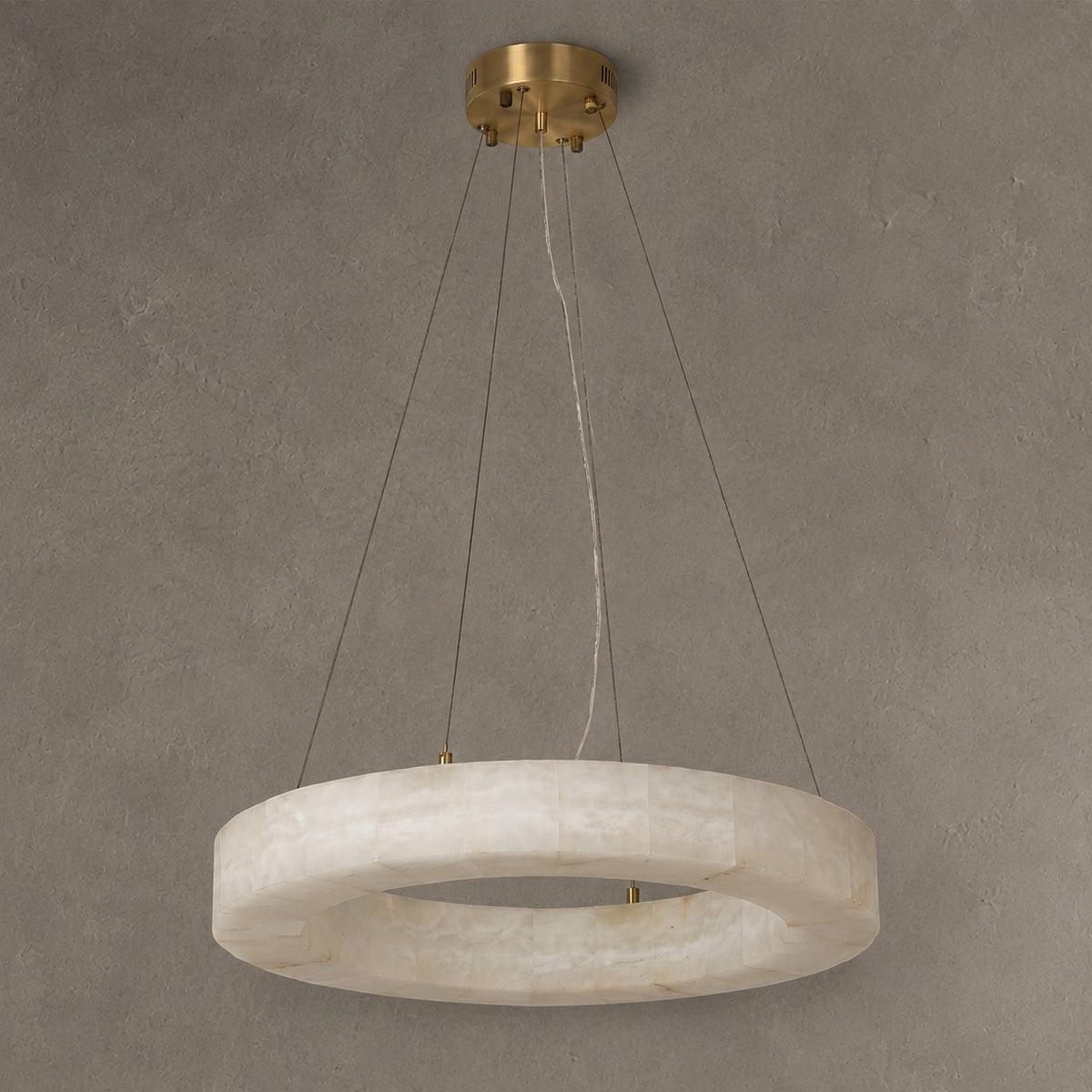 Anello Modern Round Alabaster Chandelier
