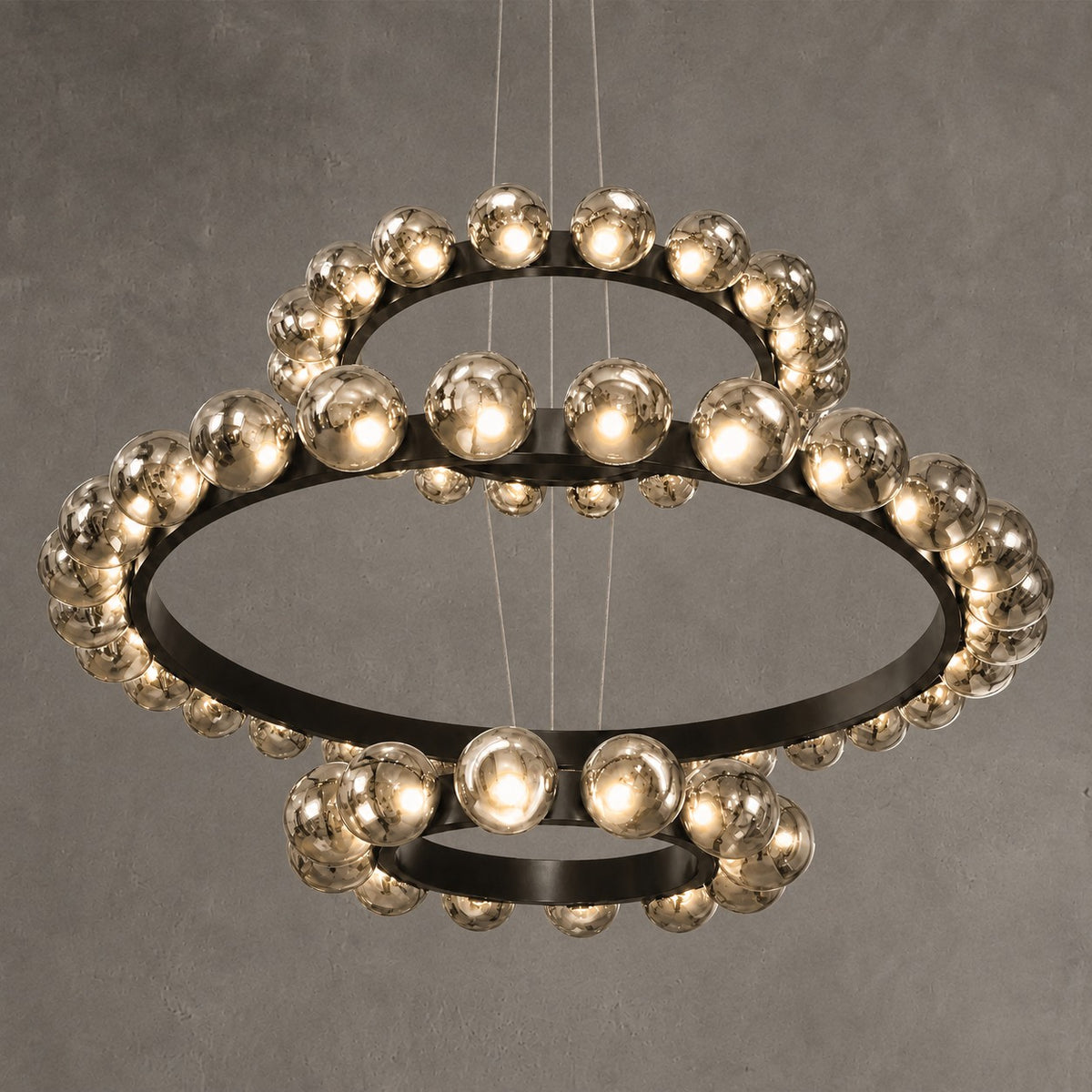 Ellison Bubbles 3-Tier Nested Glass Chandelier