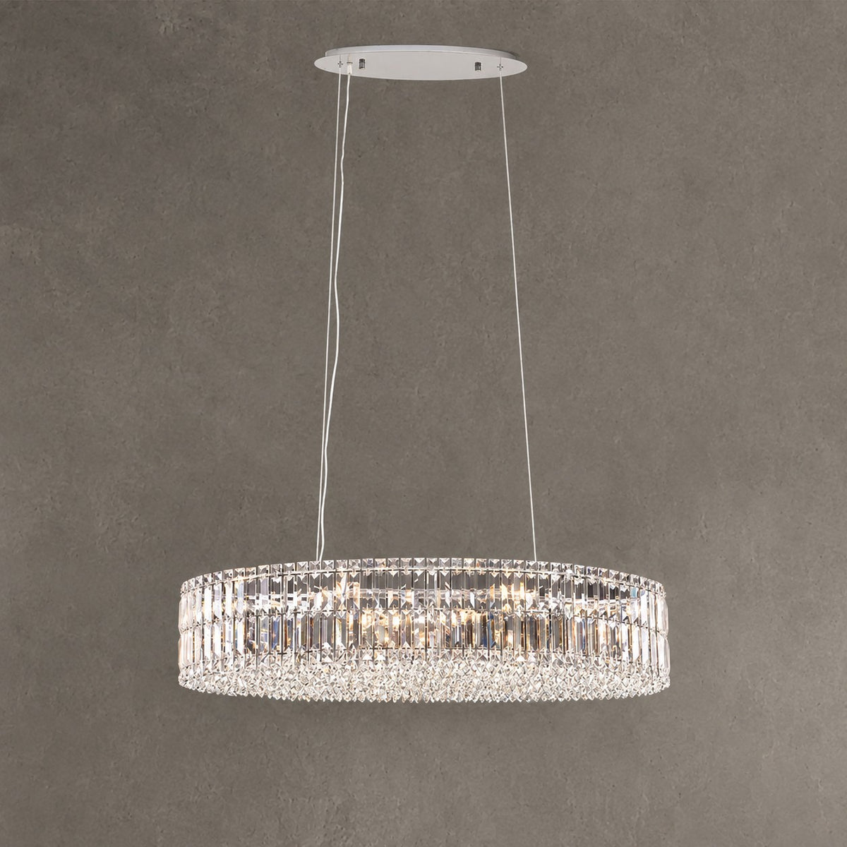 Modern Silver Ceiling Round/Rectangle Crystal Chandelier Set for Living Room/Dining Room/ Bedroom Decorative Light Fixture