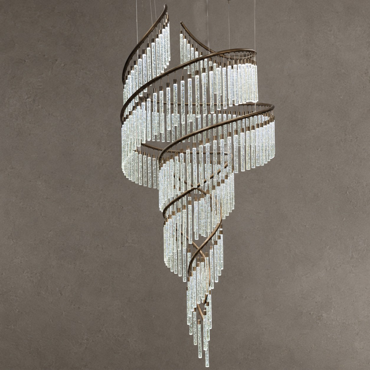 Luxury Spiral Bubble Crystal Chandelier for High Ceiling