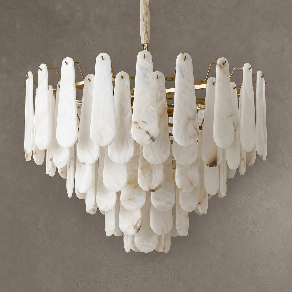 Hollis Modern Alabaster Tiered Chandelier