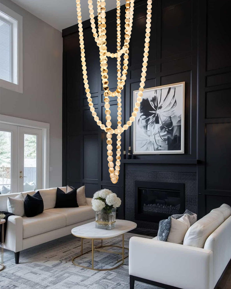 Cascading Alabaster Globe Chandelier