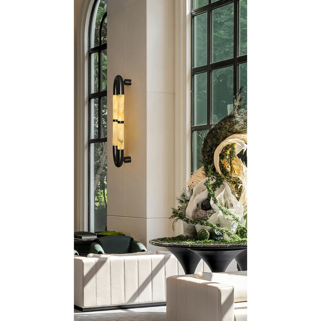 Alabaster Tube Wall Sconce