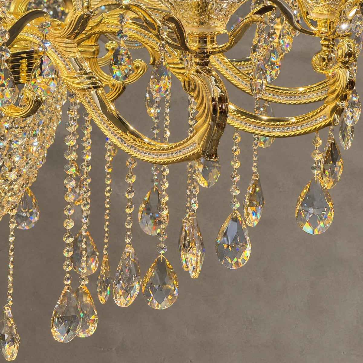 Royal Baroque Revival Vintage Chandelier Series with Waterfall Crystal