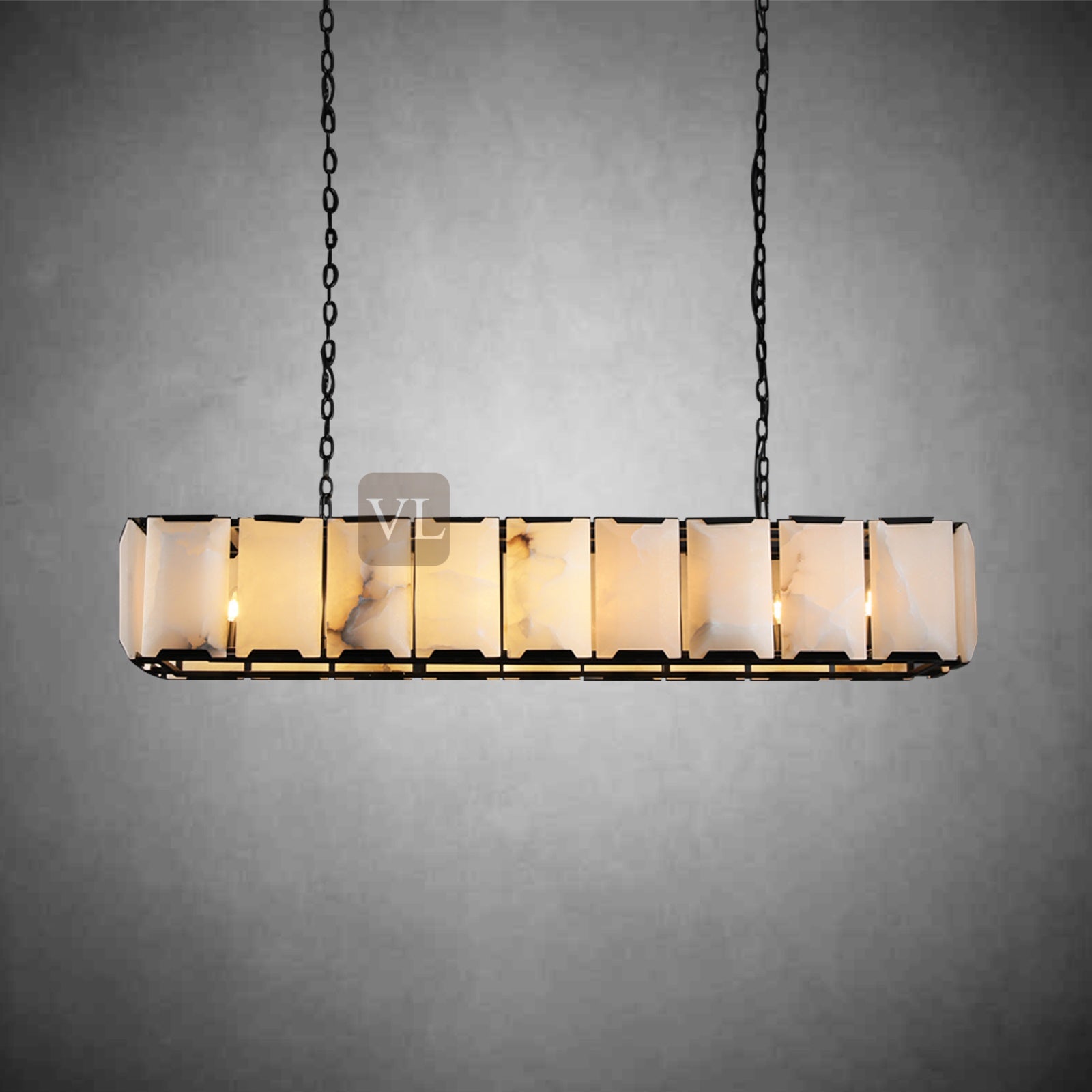 Hartley Calcite Rectangular Chandelier 42"/54"/62"/74"