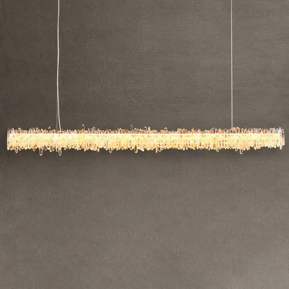 Patton Modern Rock Crystal Linear Chandelier,Island Chandelier