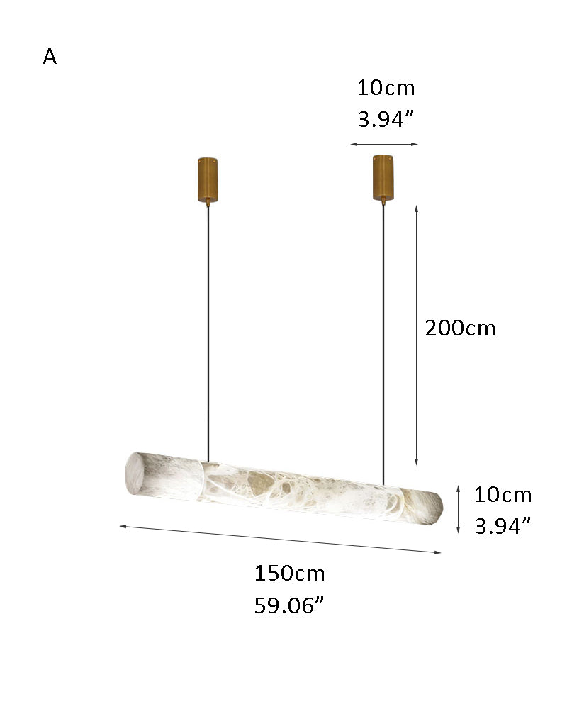Minimalist Long Cord Ceiling Pendant Alabaster Lighting