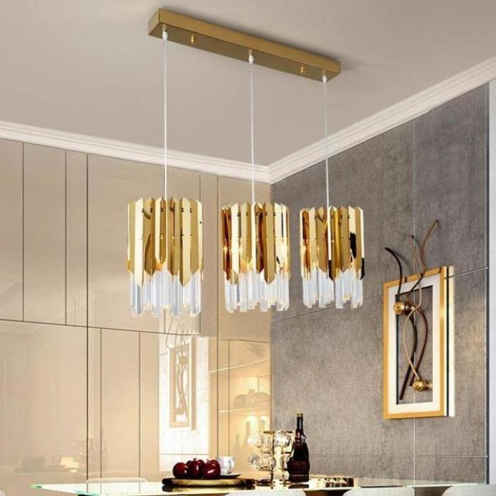 April Gold Plated Crystal Pendant Light