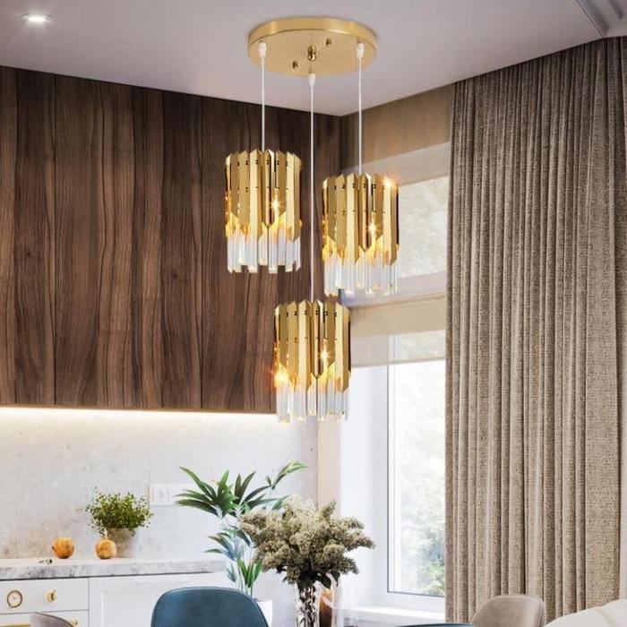 April Gold Plated Crystal Pendant Light