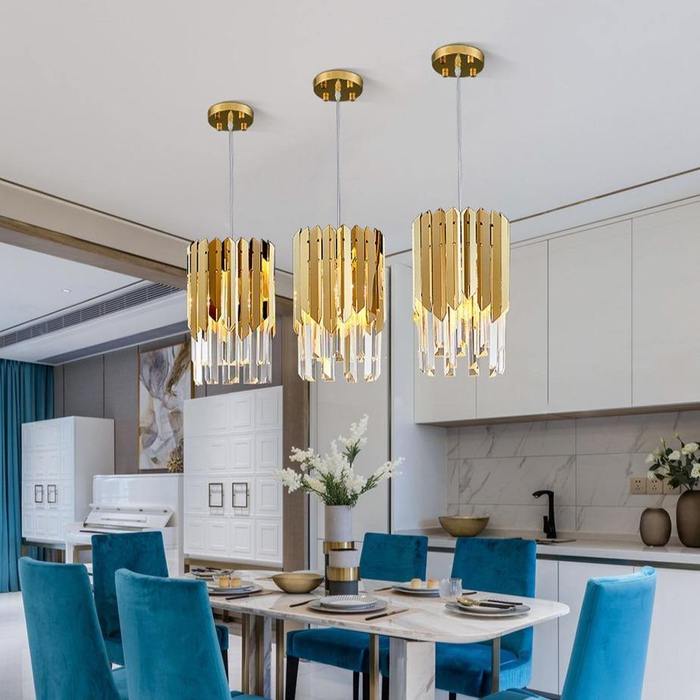 April Gold Plated Crystal Pendant Light