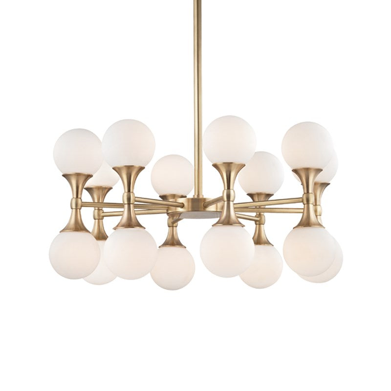 Astoria Modern Brass Chandelier - 3316-AGB-CE - Hudson Valley