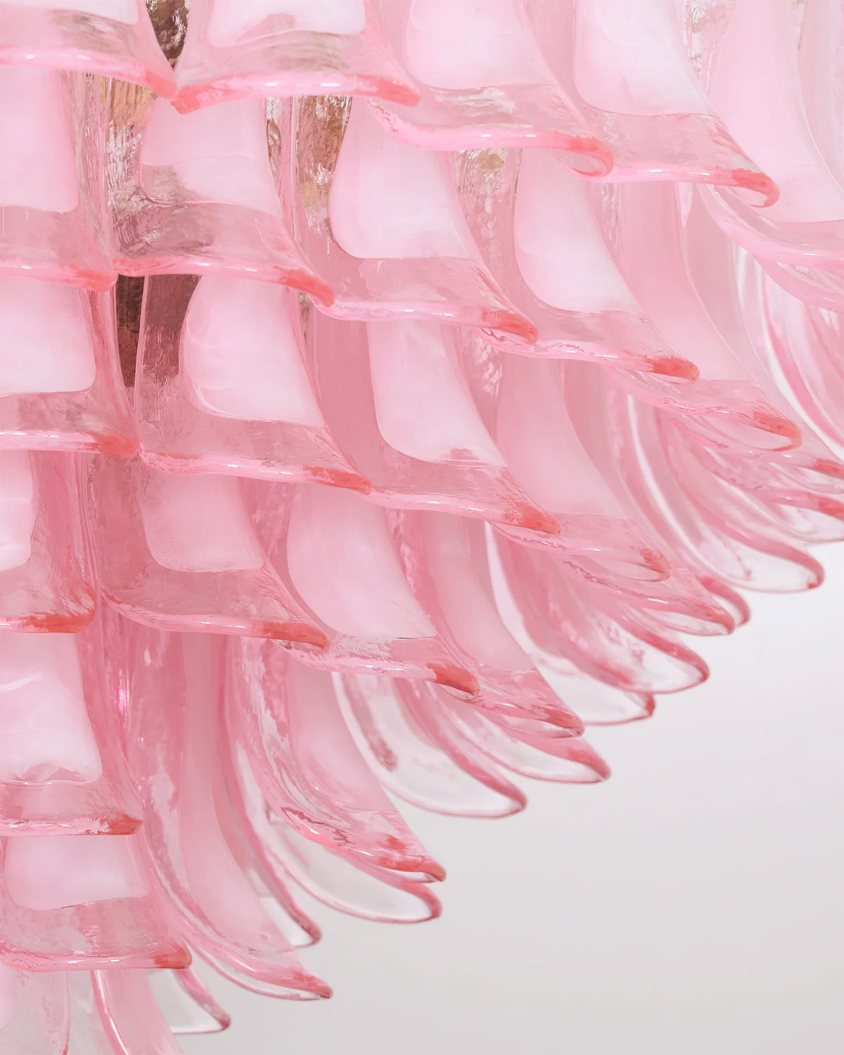 Gold & Pink Barcelona Murano Chandelier with 16 E14 Bulbs