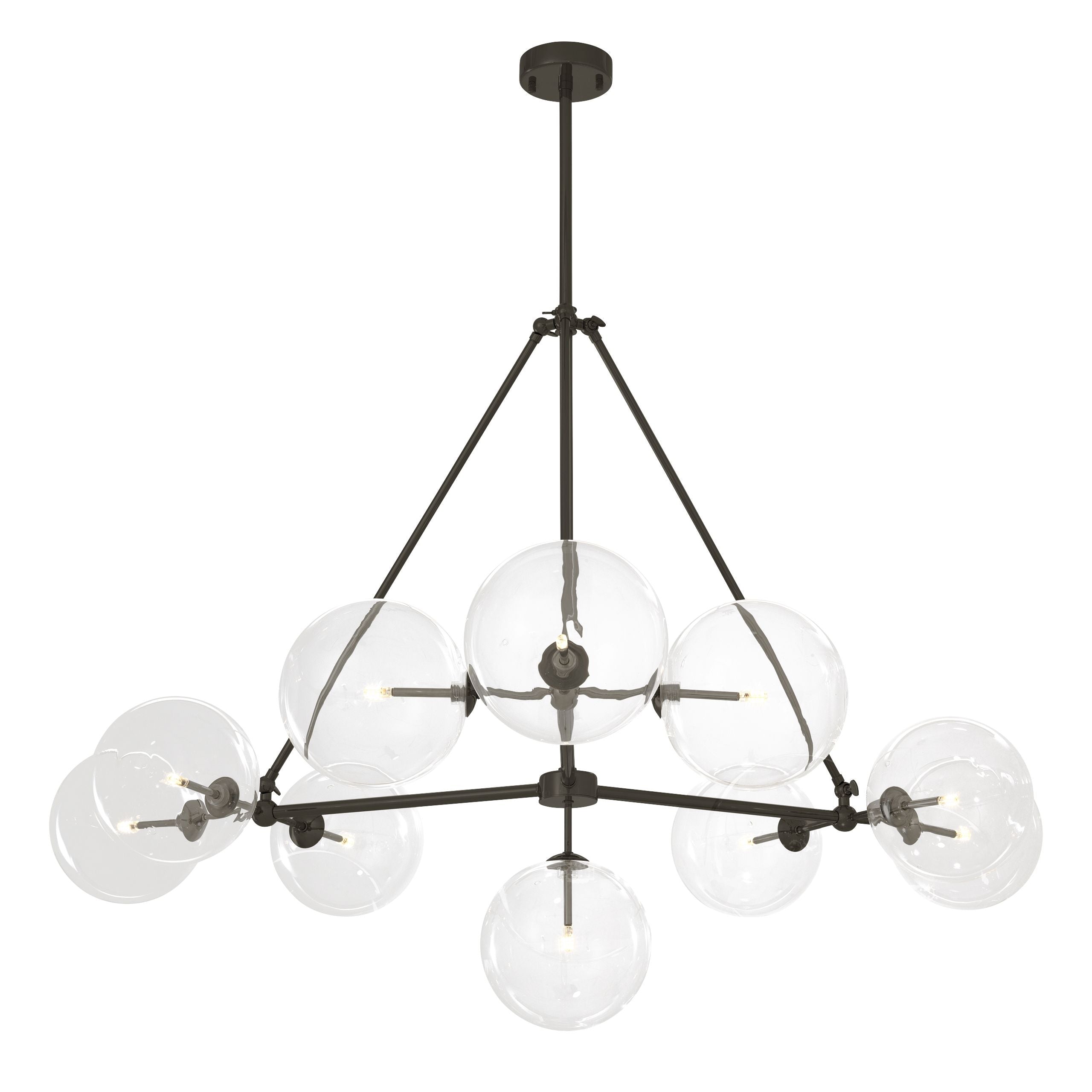 Bermude Modern Glass Chandelier - Bronze/Antique