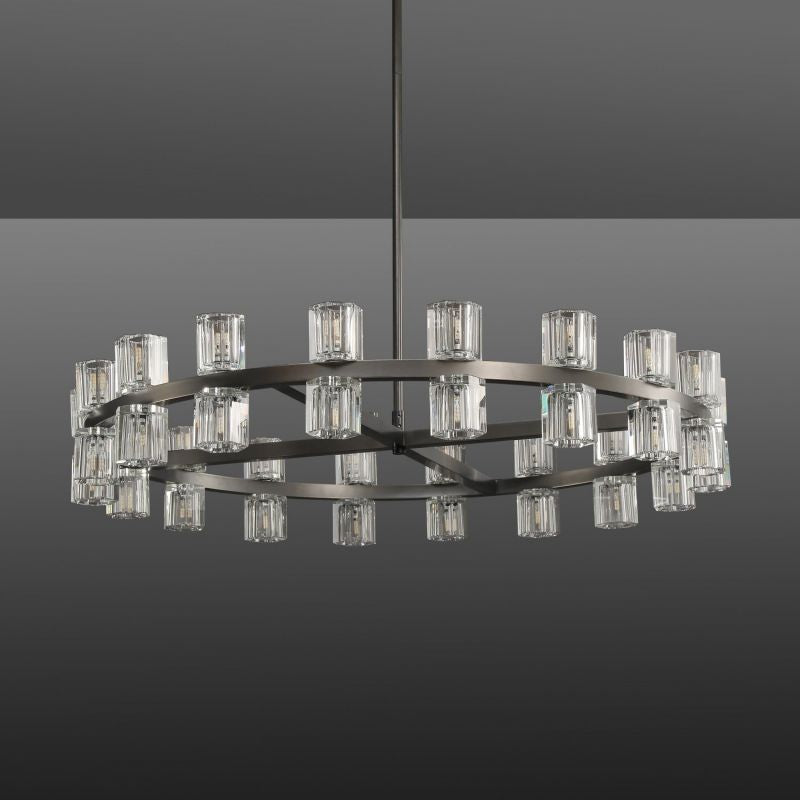 Beliy Crystal Shades Round Chandelier 36" chandeliers for dining room,chandeliers for stairways,chandeliers for foyer,chandeliers for bedrooms,chandeliers for kitchen,chandeliers for living room Rbrights