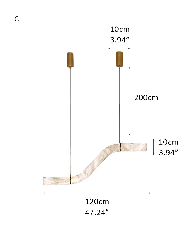 Minimalist Long Cord Ceiling Pendant Alabaster Lighting
