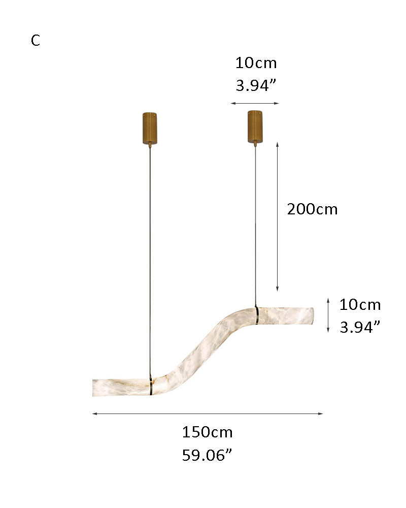 Minimalist Long Cord Ceiling Pendant Alabaster Lighting