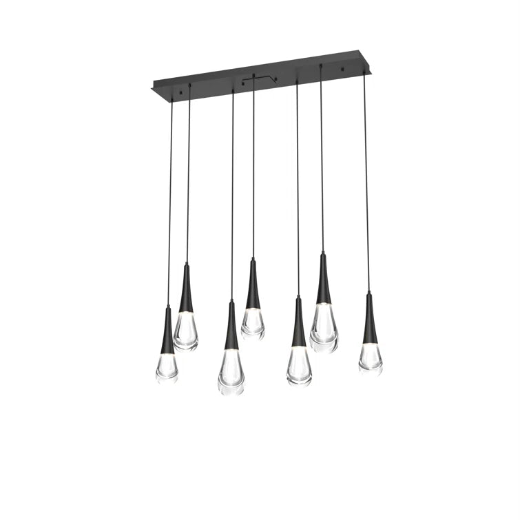 Rain 7-Light Linear Chandelier Pendant For Living room Family room Dining Room Bedroom