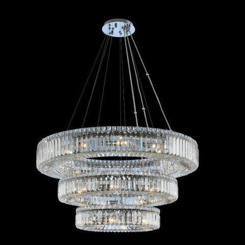 (18+26+36) Inch Round Crystal Chandelier Three Tiers Modern Chandelier for Living Room