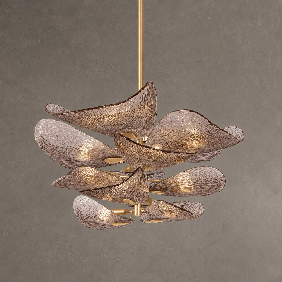Cardiff Gold Leaf Glass Chandelier