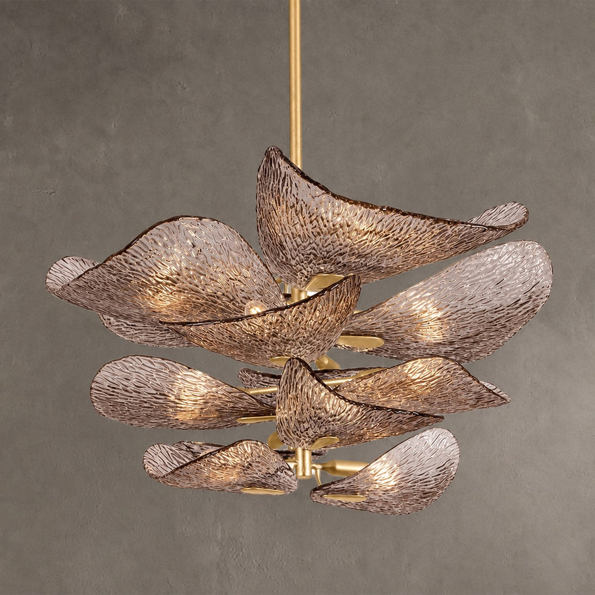 Cardiff Gold Leaf Glass Chandelier