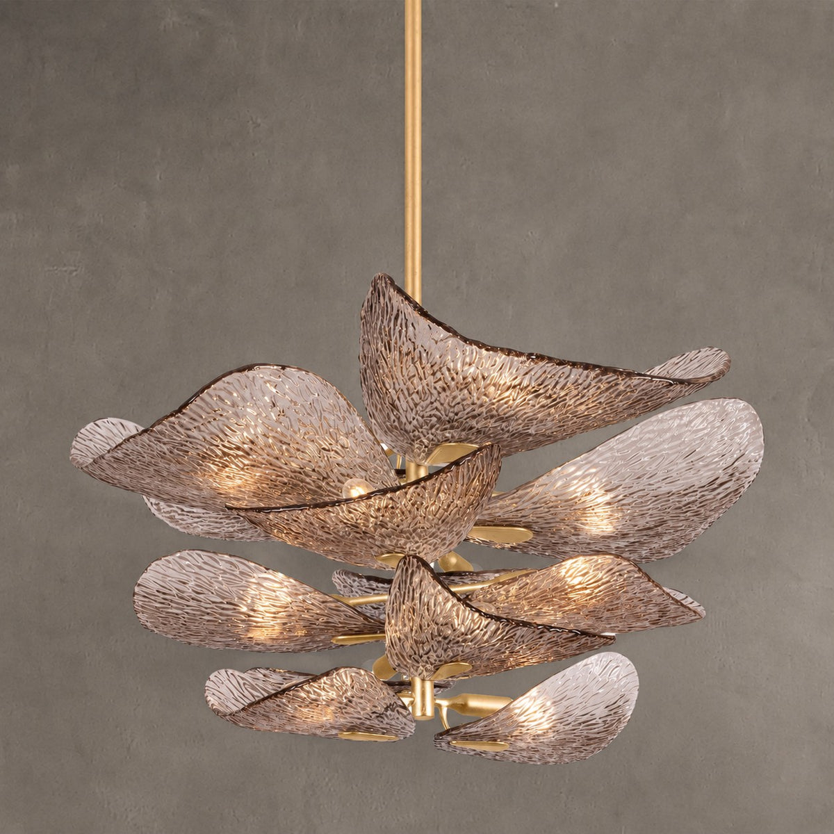 Cardiff Gold Leaf Glass Chandelier