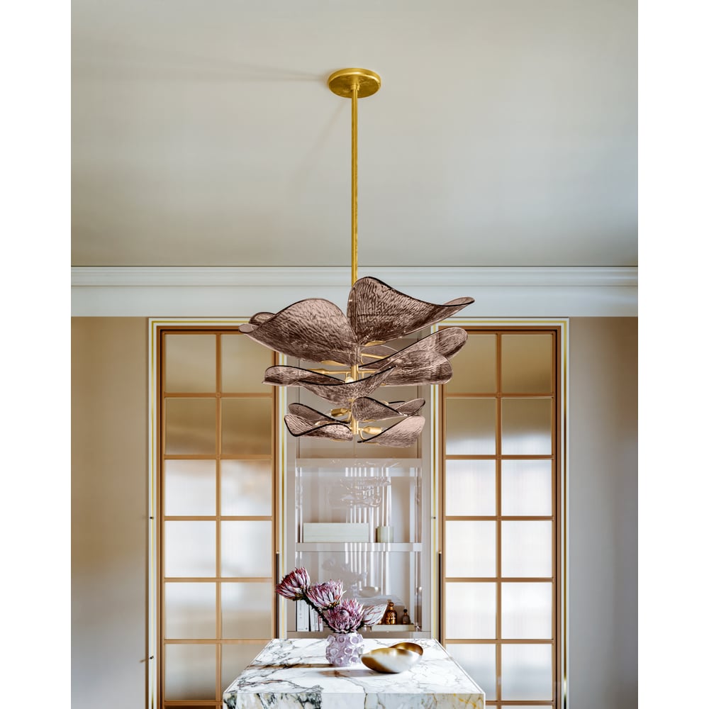 Cardiff Gold Leaf Glass Chandelier