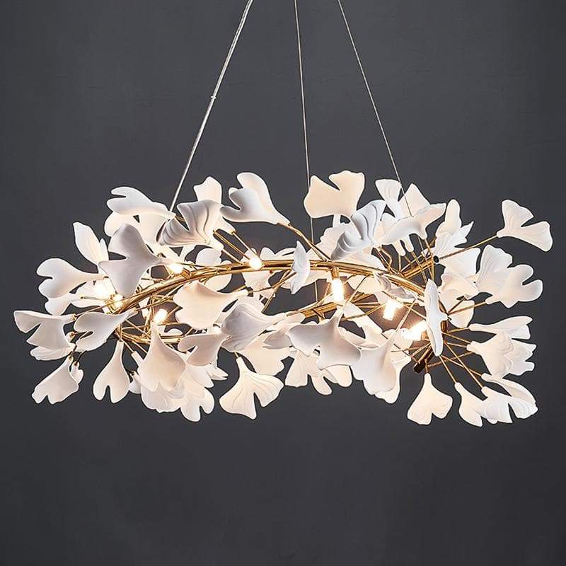 Ceramic Ginkgo Round ChandelierD