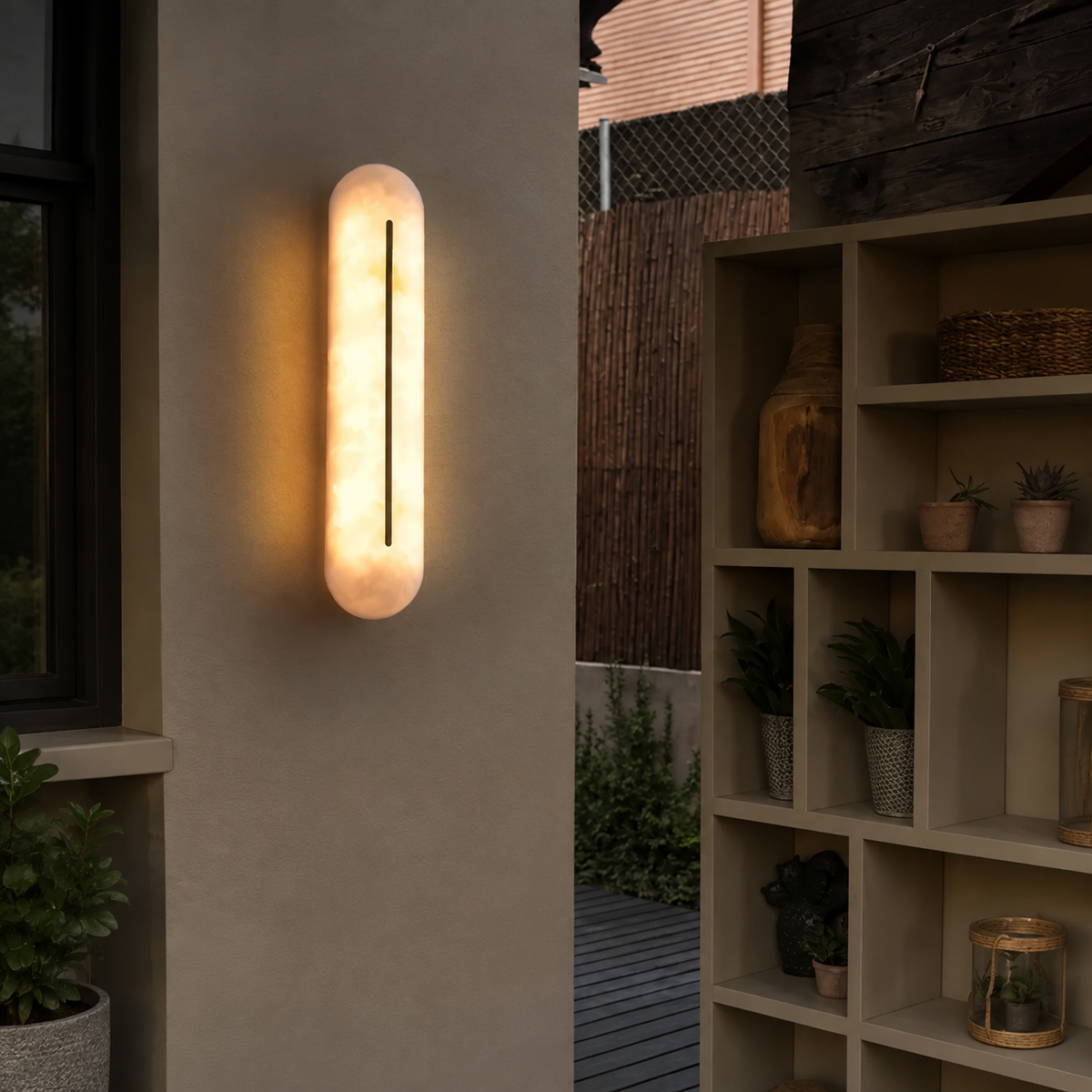 Valora  Living Room Wall Sconce  Spanish Alabaster Minimalist
