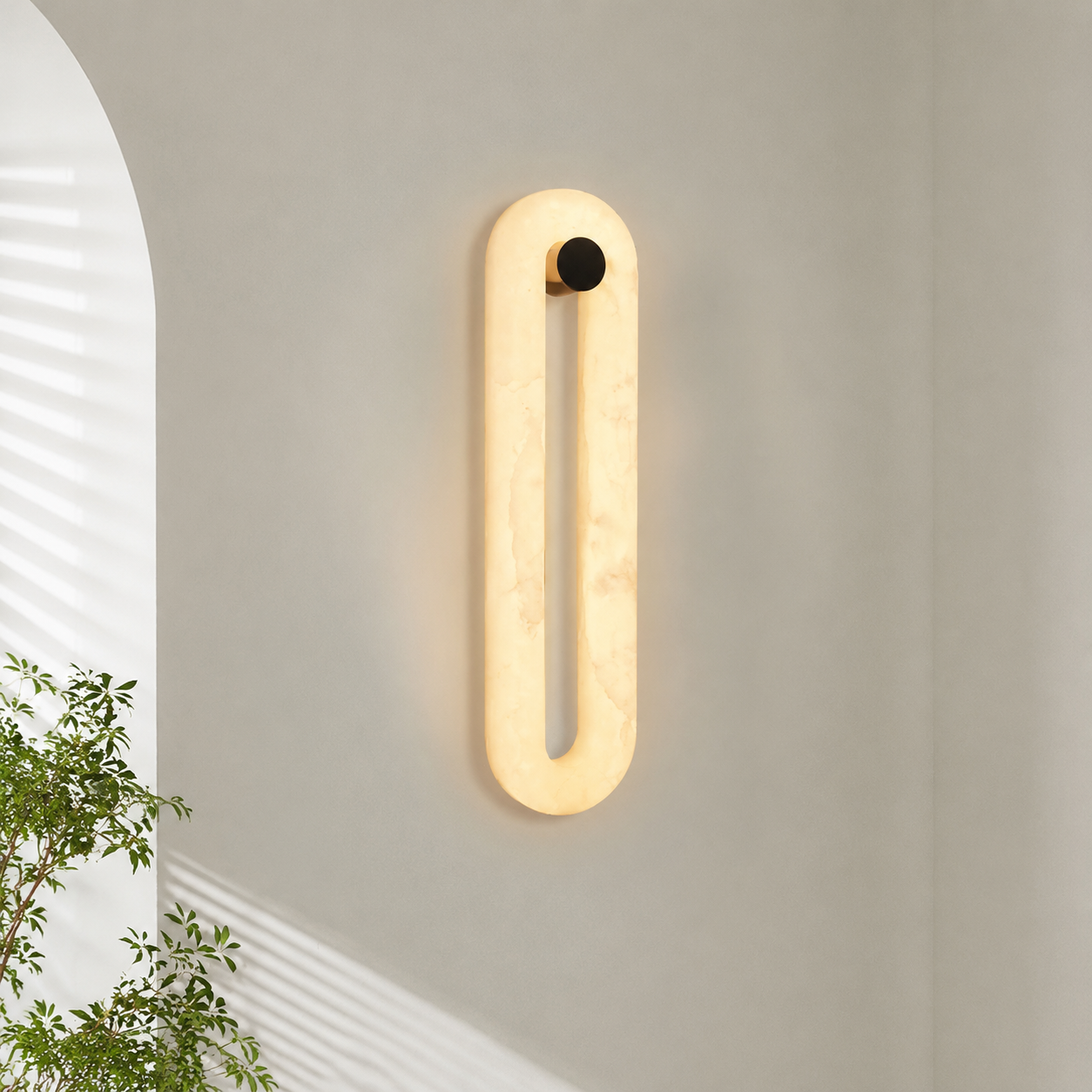 Valora  Living Room Wall Sconce Spanish Alabaster Minimalist