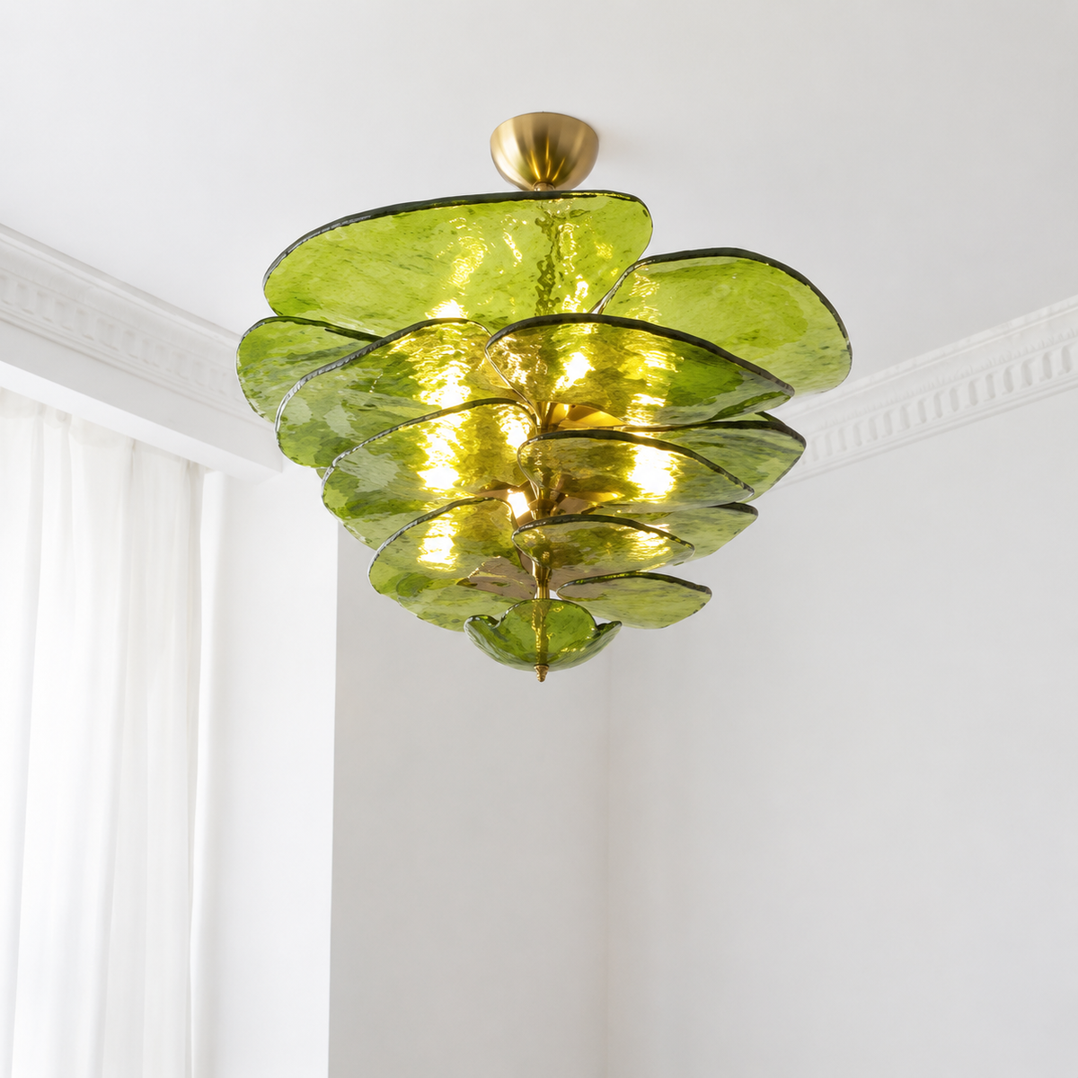 Petal Cascade  Living Room & Dining Room Chandelier  Artisan Murano Style