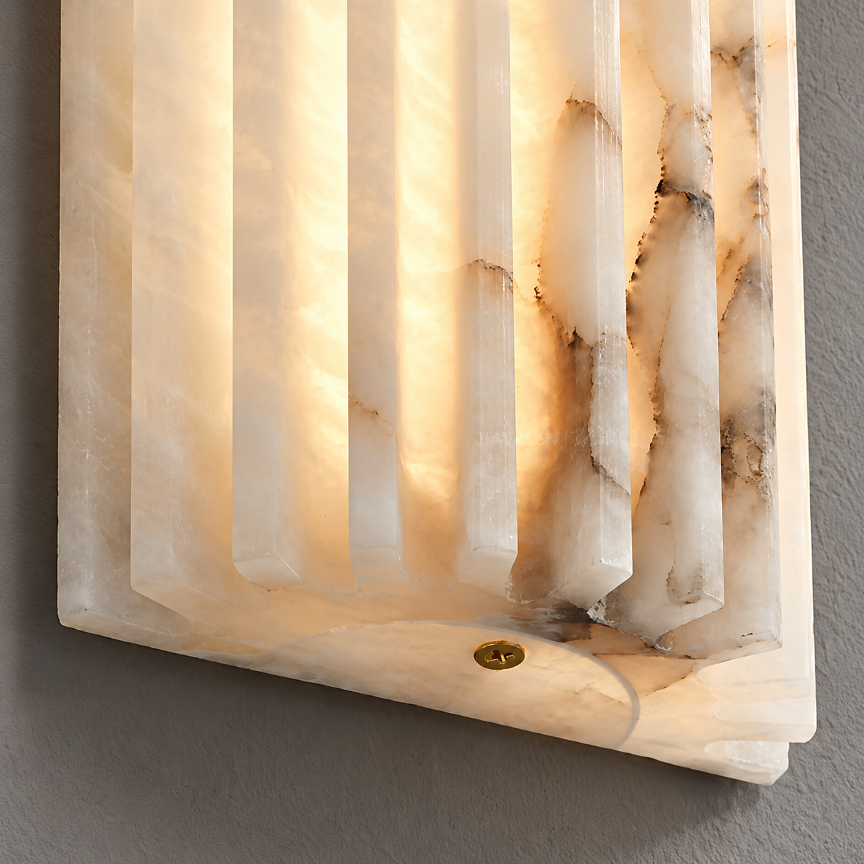 Ribelle  Living Room Wall Sconce  Fluted Alabaster Minimalist