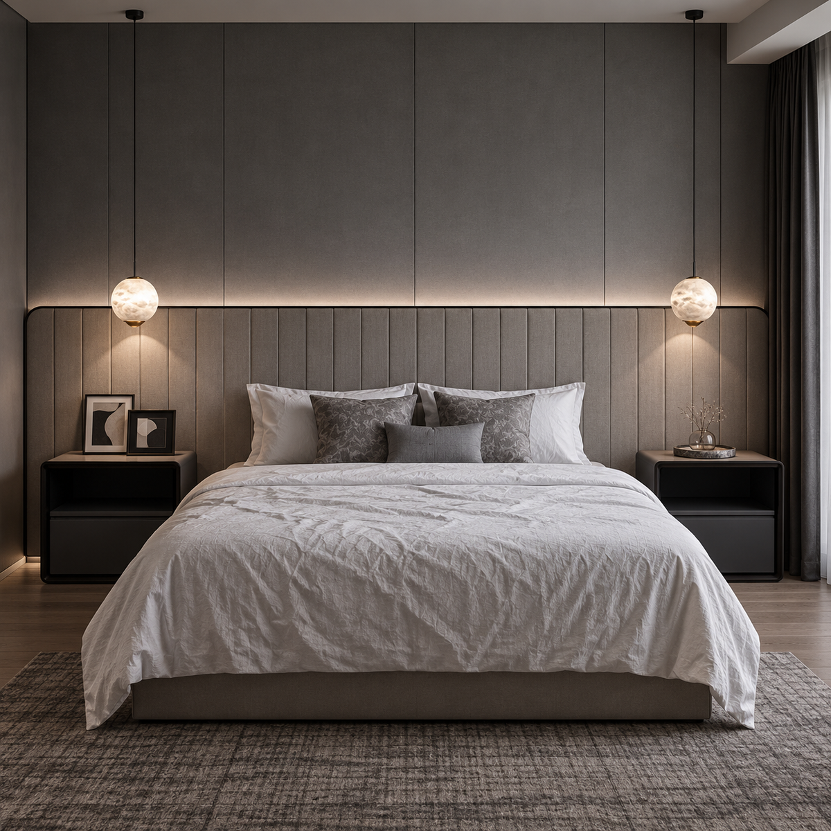 Orbelle  Bedroom Pendant Light  Alabaster Globe Modern