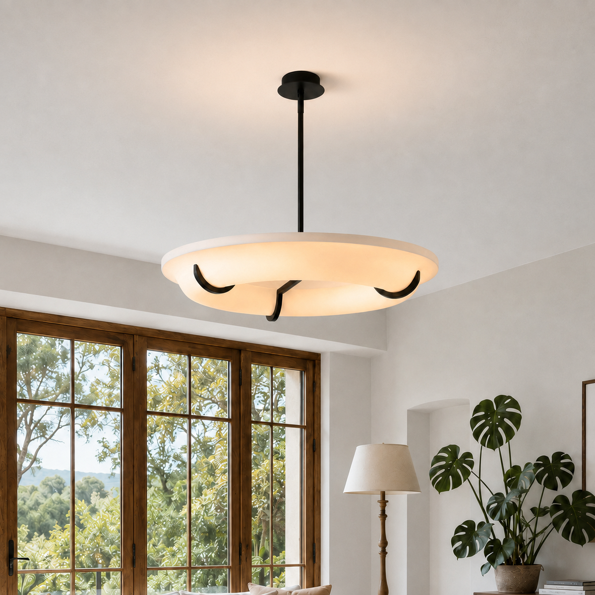 Chandelier Halo Drift Ring Plaster LED