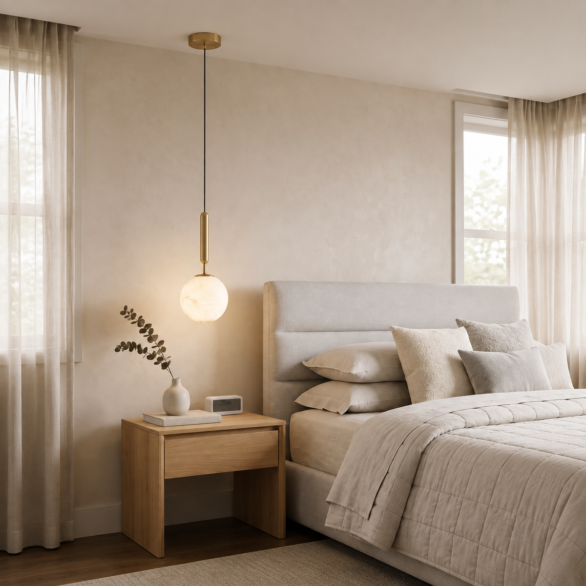 Solenne Sphere Alabaster Pendant Light