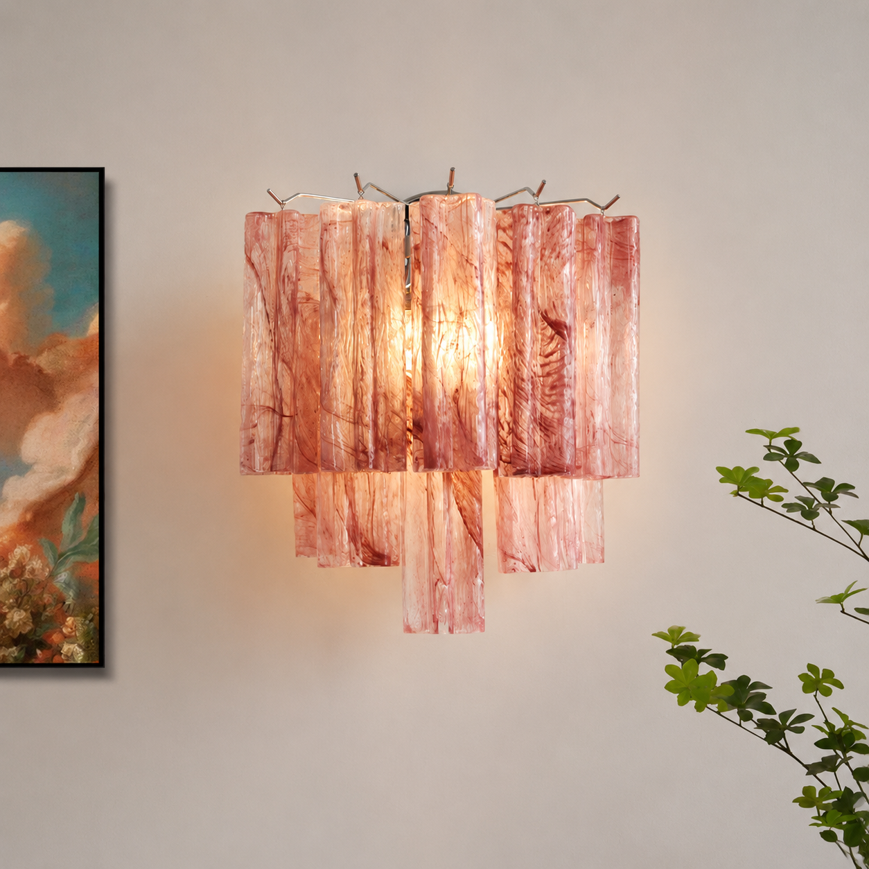 Wall Sconce Murano-Style Glass