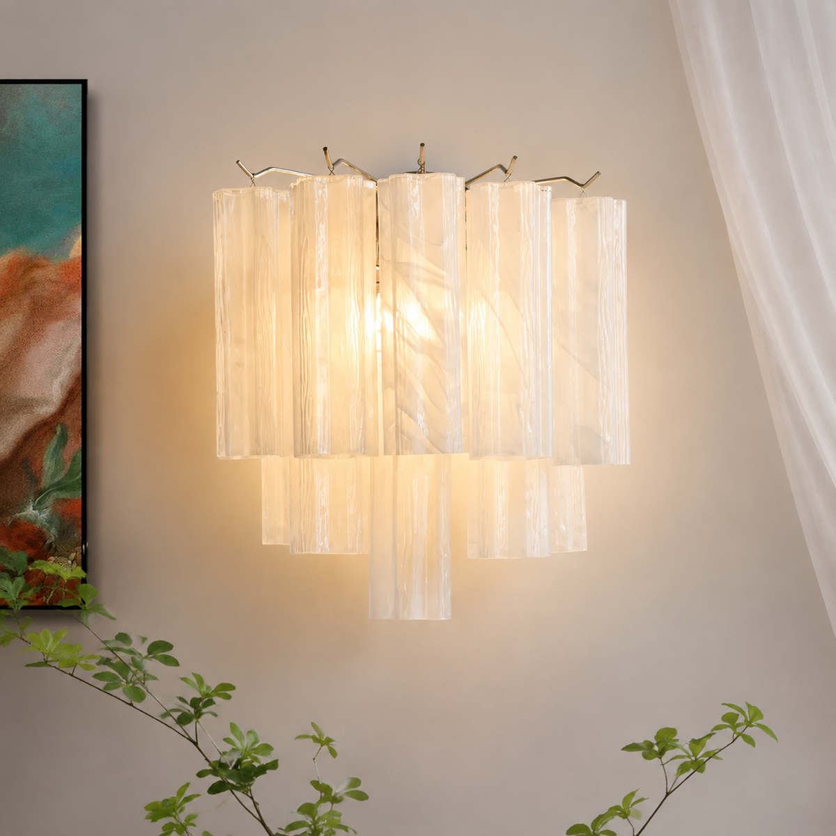 Wall Sconce Murano-Style Glass