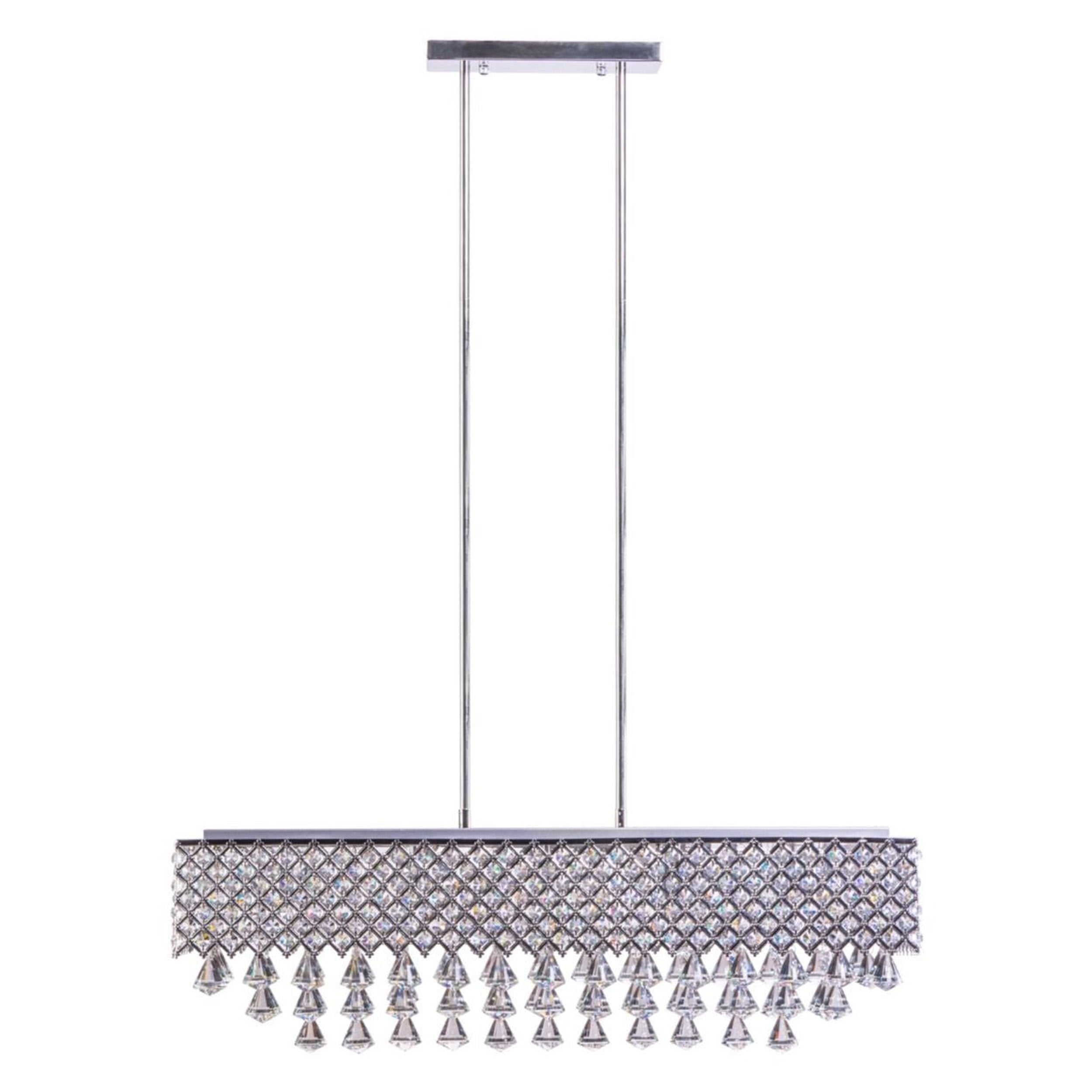 Cinderella Crystal Rectangular Chandelier // 12 Light