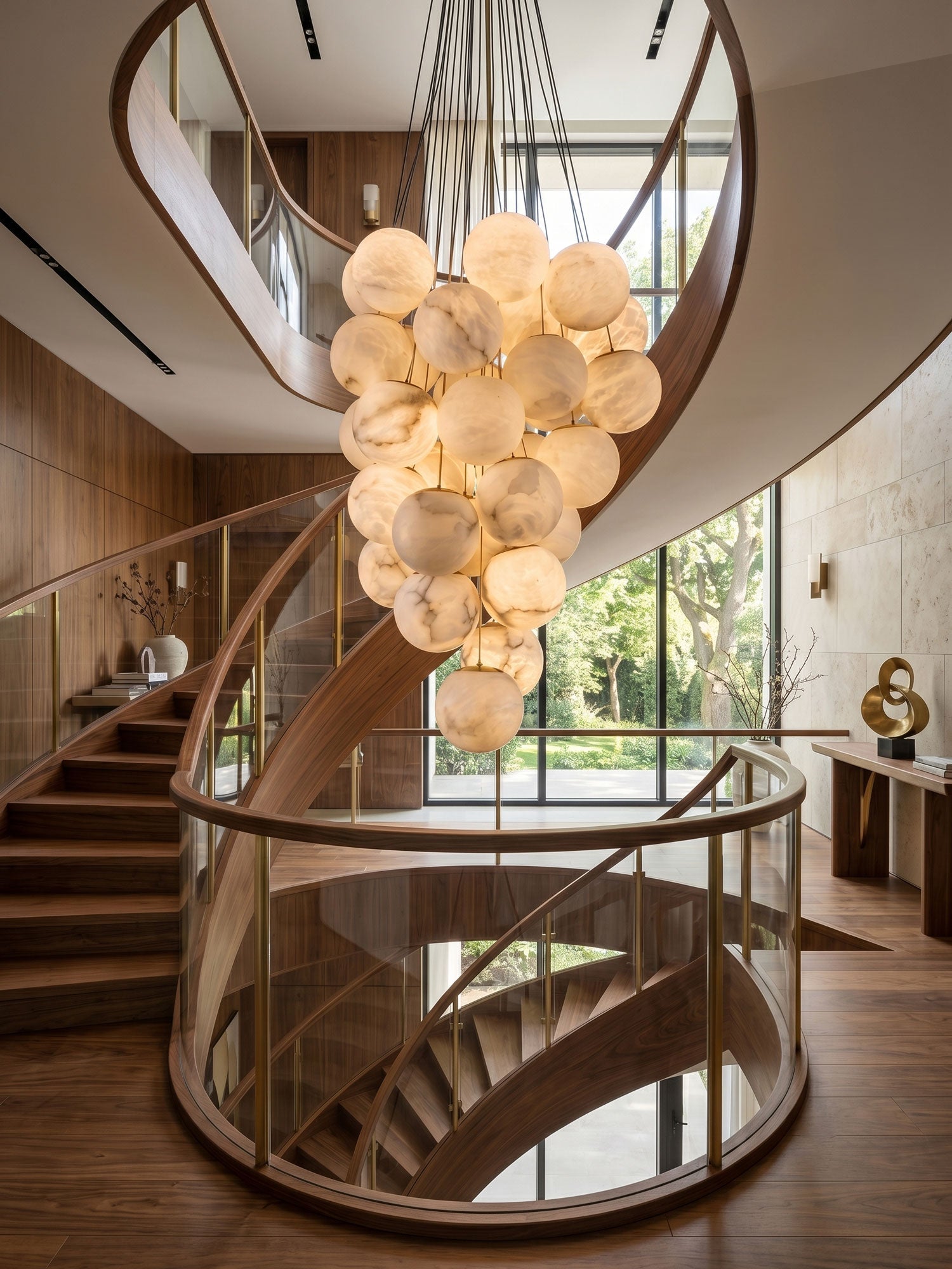 Cluster Alabaster Globe Chandelier - Vakkerlight