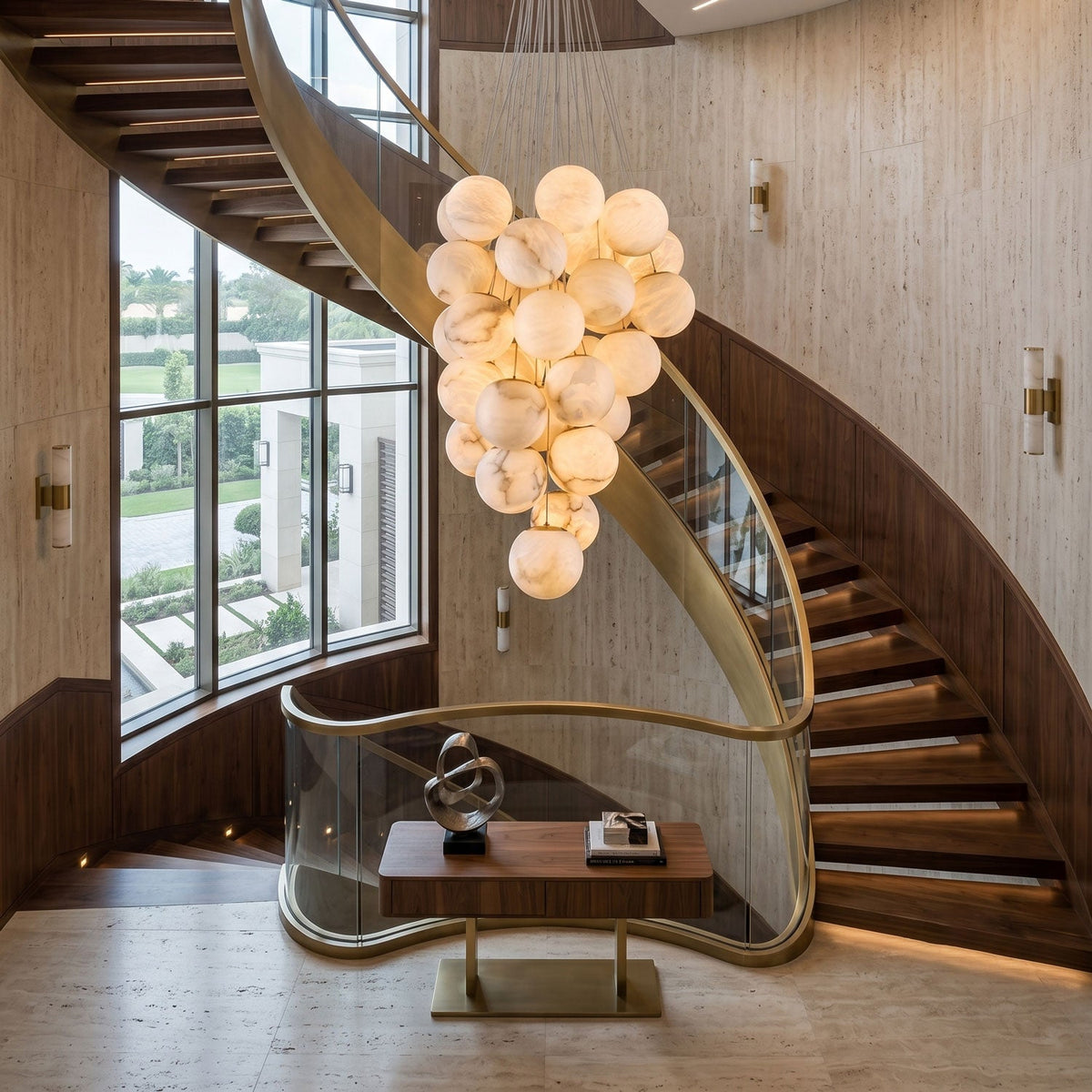 Cluster Alabaster Globe Chandelier - Vakkerlight