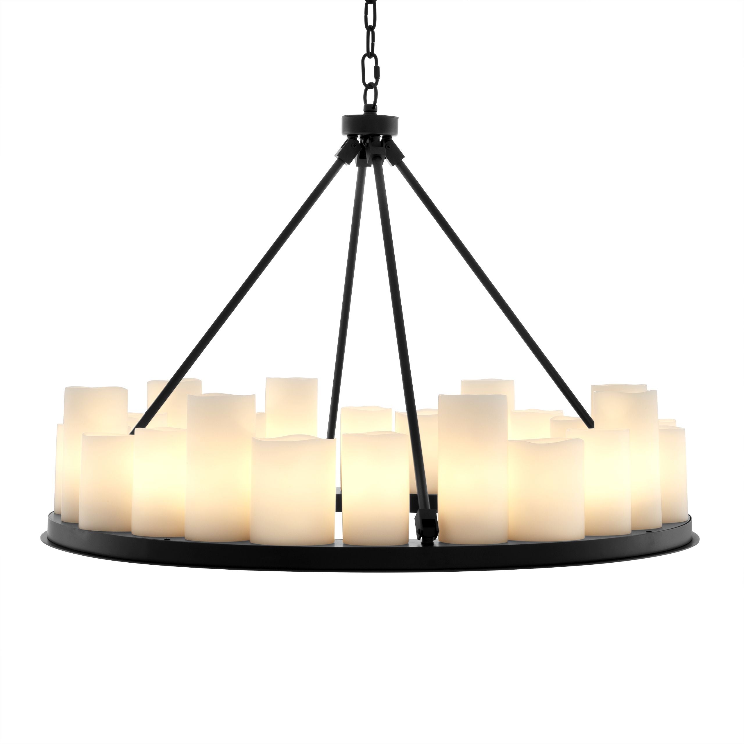 Commodore Ring Modern Chandelier - Black/Brass