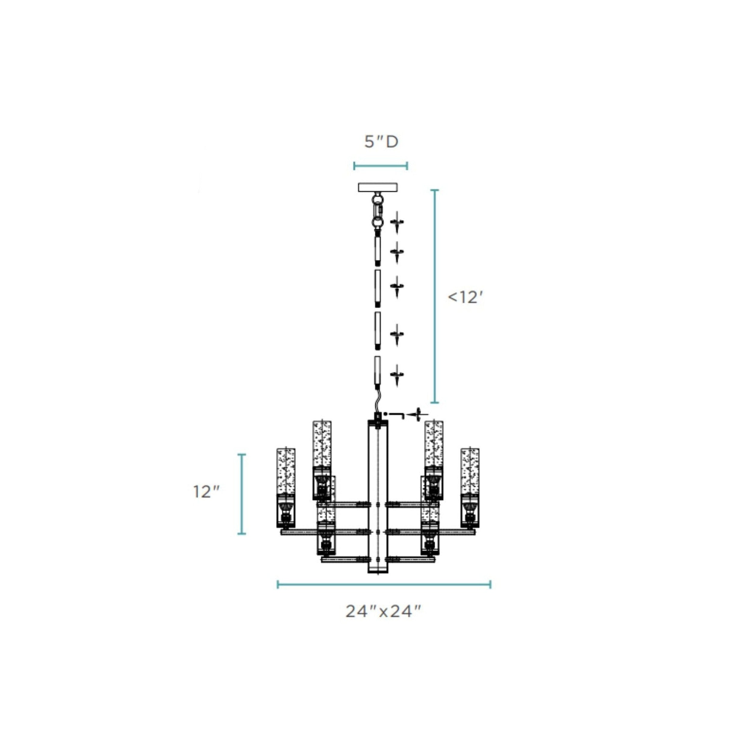 Crystal Cylinders Chandelier // 16 Lights // Dimmable