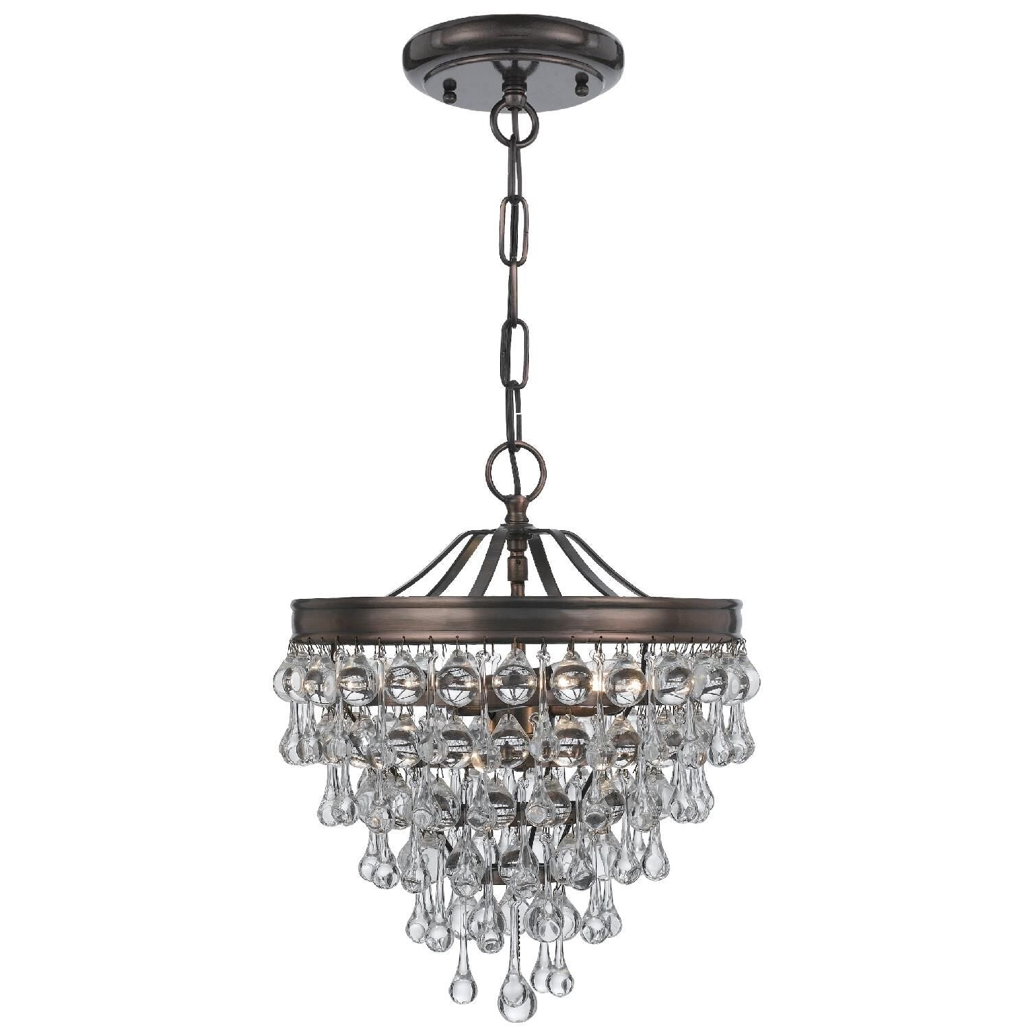 Calypso 13 Inch 3 Light Mini Chandelier by Crystorama