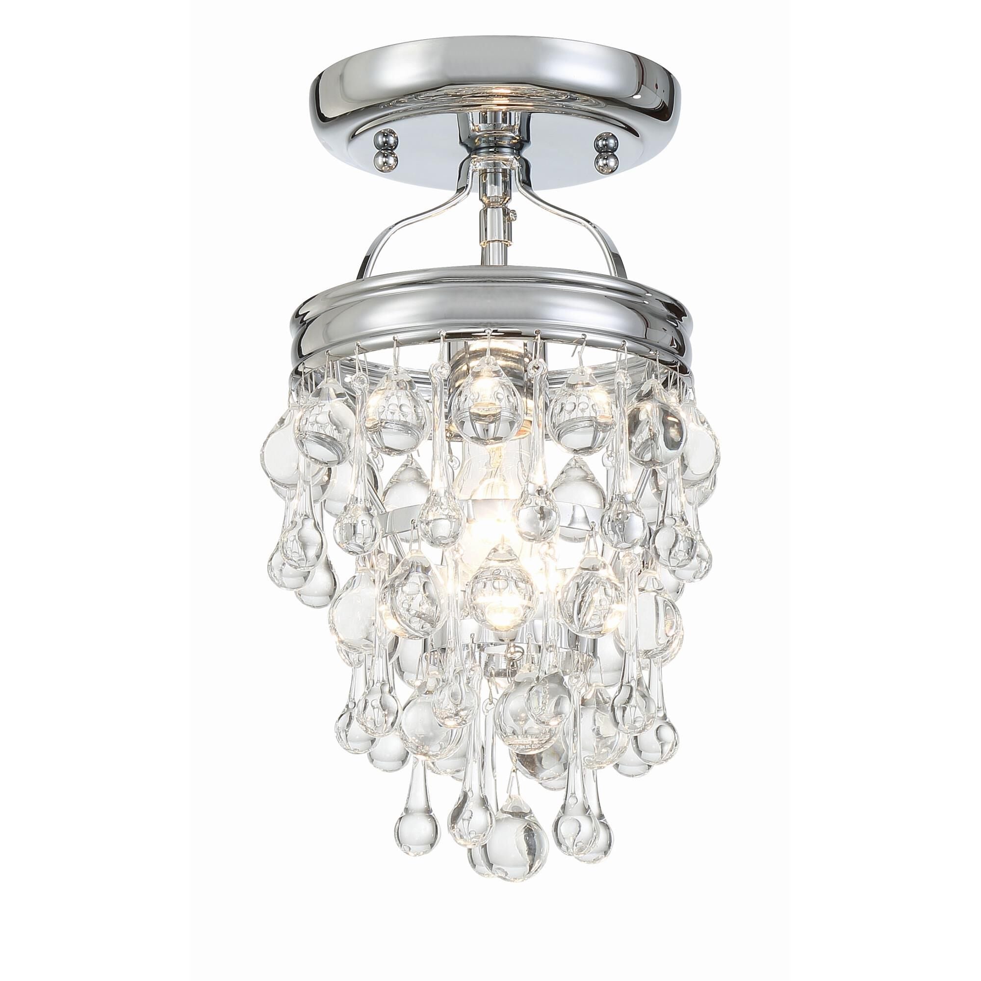 Crystorama Calypso 1 Light Polished Chrome Semi Flush Mount Light