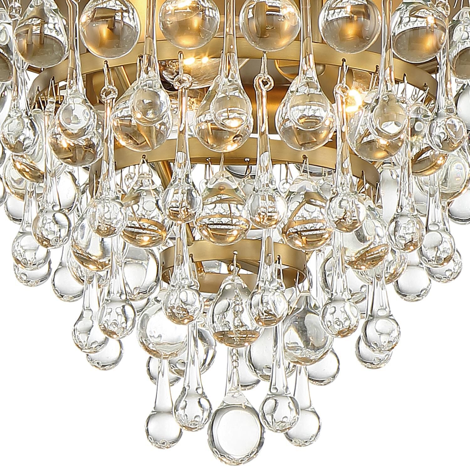 Calypso Vibrant Gold 3 Light Semi Flush Mount Ceiling Light