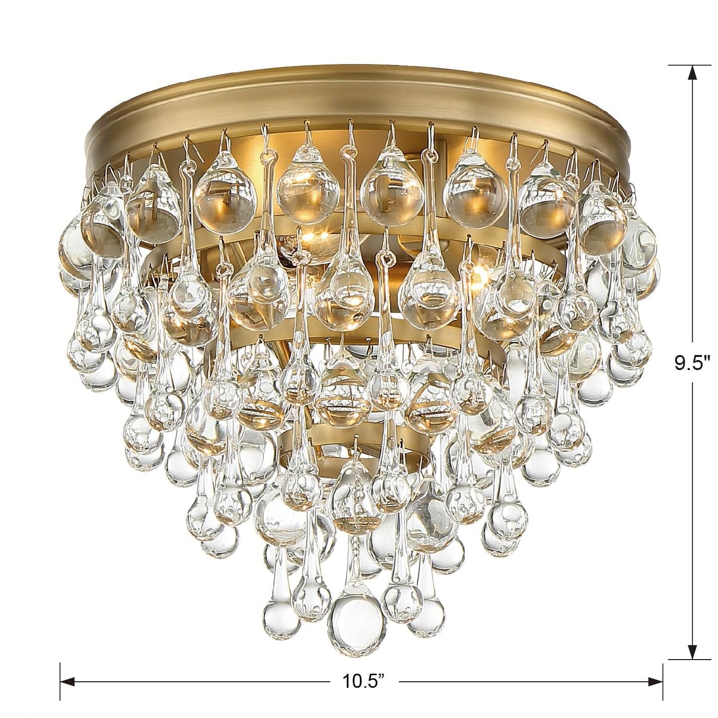 Calypso Vibrant Gold 3 Light Semi Flush Mount Ceiling Light