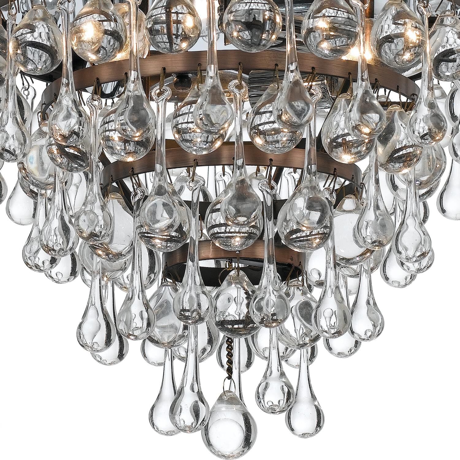 Calypso Vibrant Gold 3 Light Semi Flush Mount Ceiling Light