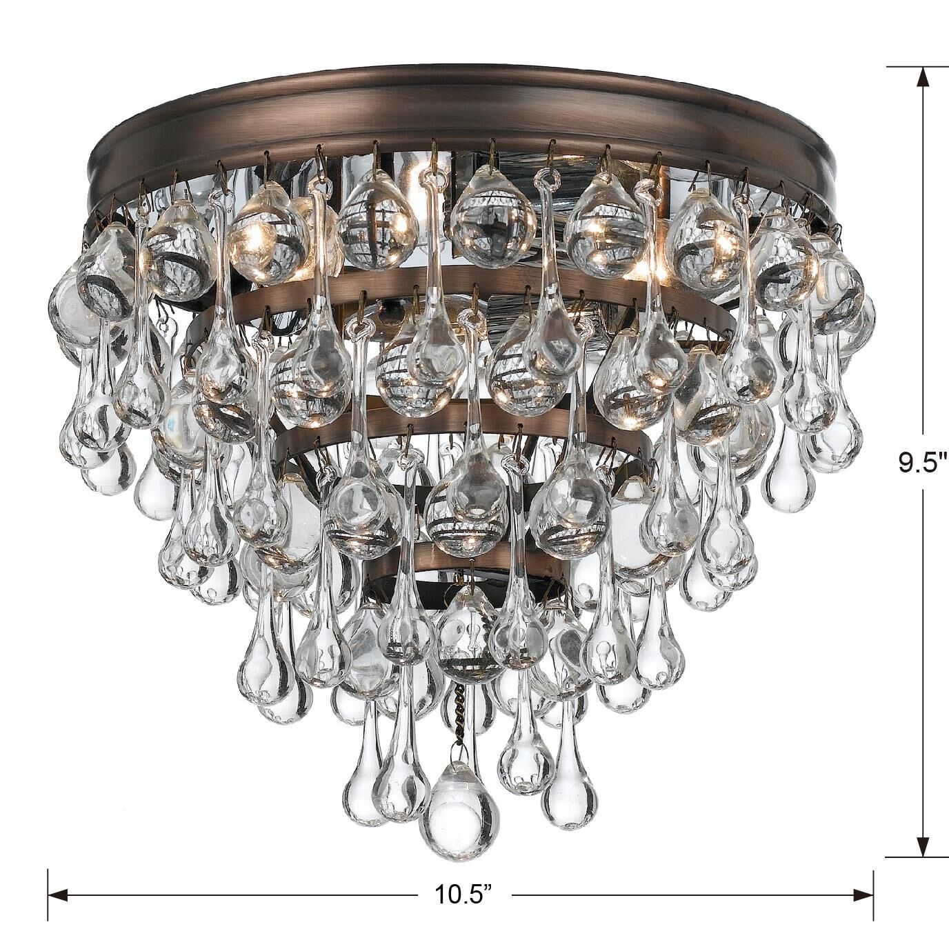 Calypso Vibrant Gold 3 Light Semi Flush Mount Ceiling Light