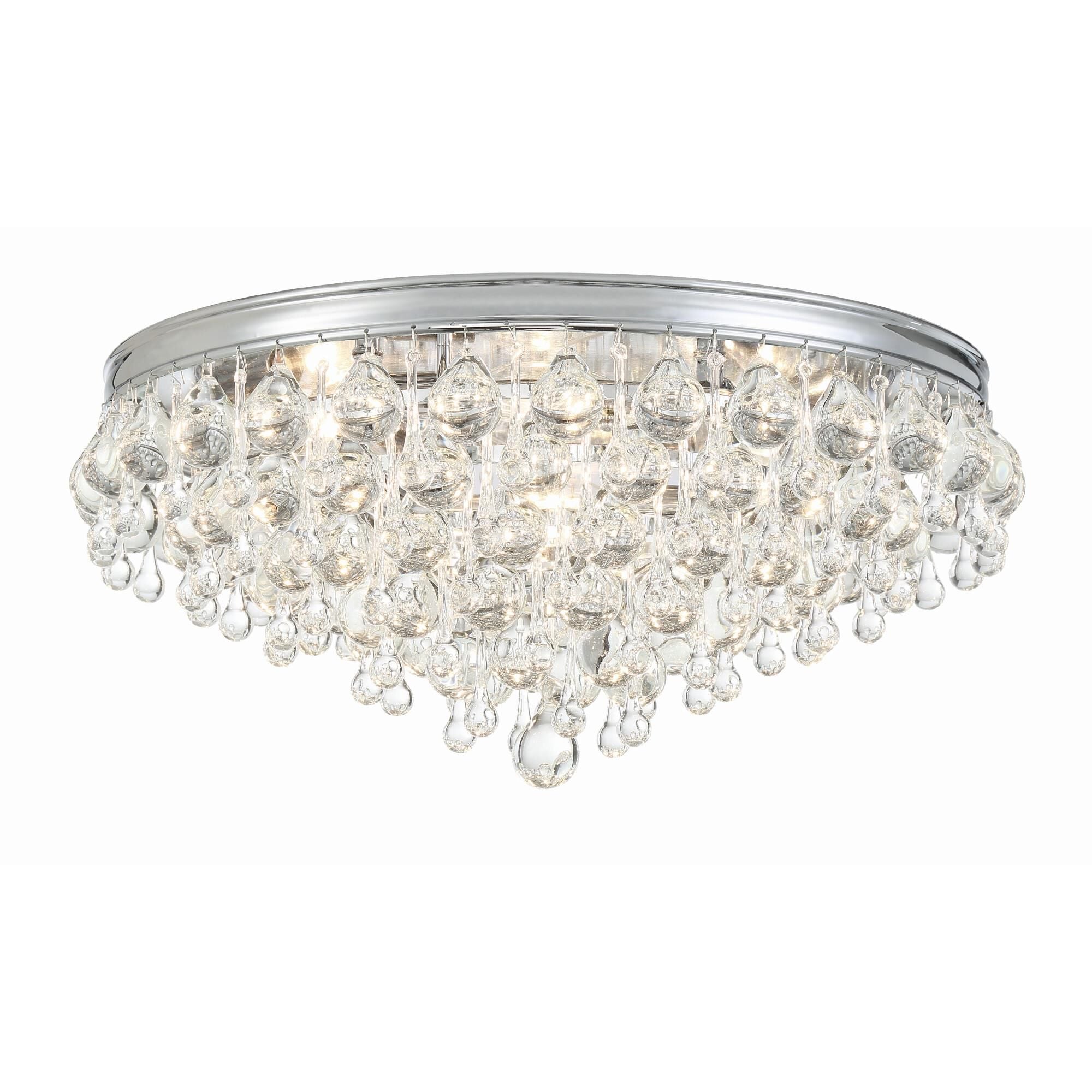 Calypso 20 Inch 6-Light Polished Chrome Clear Crystal Flush Mount
